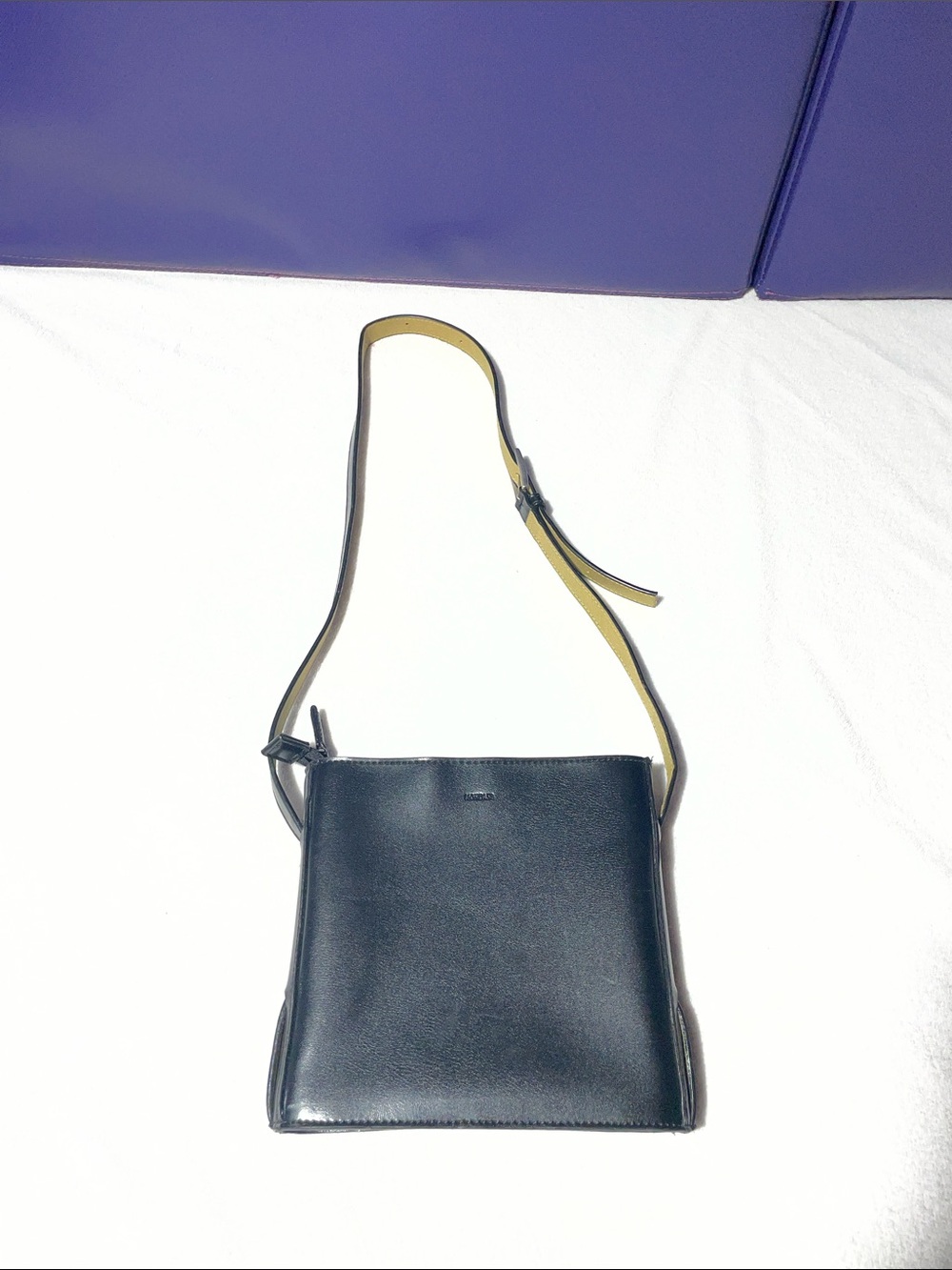 Mondani Black Leather Clutch black strap